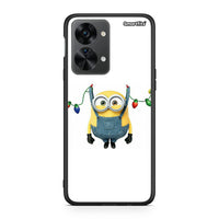 Thumbnail for OnePlus Nord 2T Xmas Minion Lights θήκη από τη Smartfits με σχέδιο στο πίσω μέρος και μαύρο περίβλημα | Smartphone case with colorful back and black bezels by Smartfits