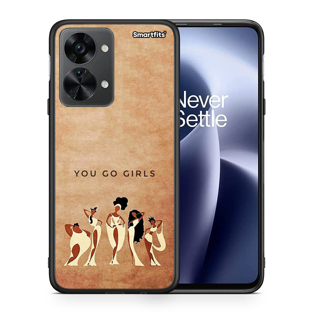 Θήκη OnePlus Nord 2T You Go Girl από τη Smartfits με σχέδιο στο πίσω μέρος και μαύρο περίβλημα | OnePlus Nord 2T You Go Girl case with colorful back and black bezels