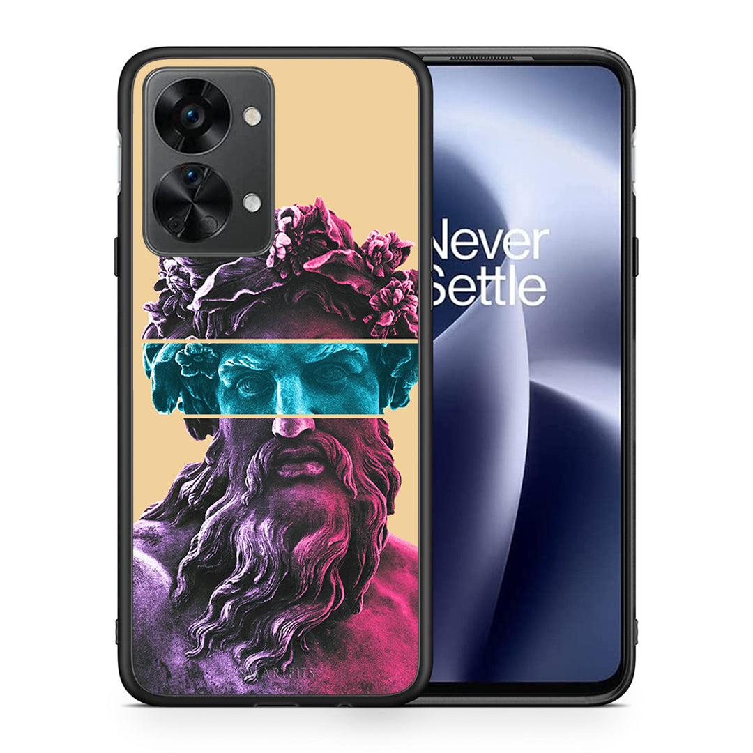 Θήκη Αγίου Βαλεντίνου OnePlus Nord 2T Zeus Art από τη Smartfits με σχέδιο στο πίσω μέρος και μαύρο περίβλημα | OnePlus Nord 2T Zeus Art case with colorful back and black bezels