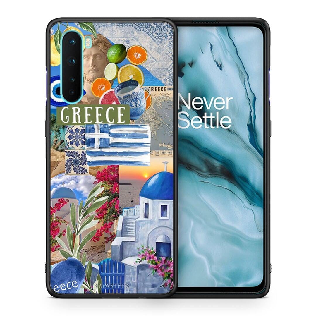 Θήκη OnePlus Nord 5G All Greek από τη Smartfits με σχέδιο στο πίσω μέρος και μαύρο περίβλημα | OnePlus Nord 5G All Greek case with colorful back and black bezels