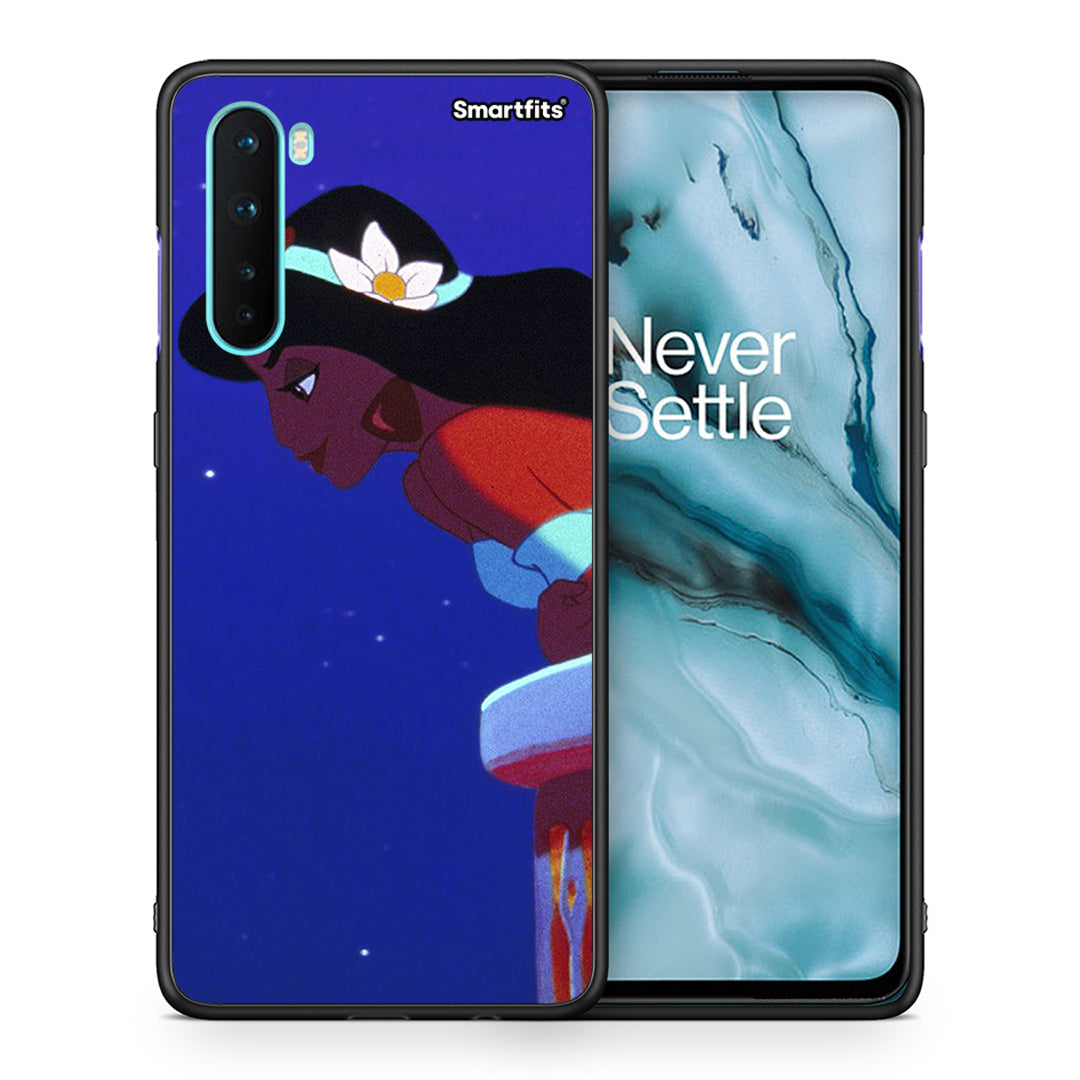 Θήκη OnePlus Nord 5G Alladin And Jasmine Love 2 από τη Smartfits με σχέδιο στο πίσω μέρος και μαύρο περίβλημα | OnePlus Nord 5G Alladin And Jasmine Love 2 case with colorful back and black bezels