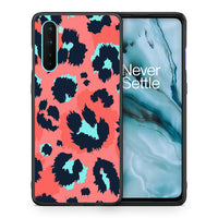 Thumbnail for Θήκη OnePlus Nord 5G Pink Leopard Animal από τη Smartfits με σχέδιο στο πίσω μέρος και μαύρο περίβλημα | OnePlus Nord 5G Pink Leopard Animal case with colorful back and black bezels