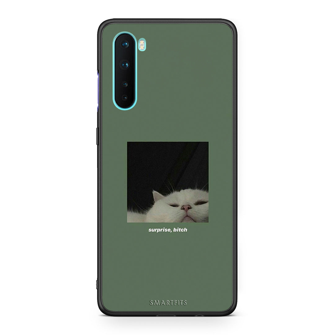 OnePlus Nord 5G Bitch Surprise θήκη από τη Smartfits με σχέδιο στο πίσω μέρος και μαύρο περίβλημα | Smartphone case with colorful back and black bezels by Smartfits