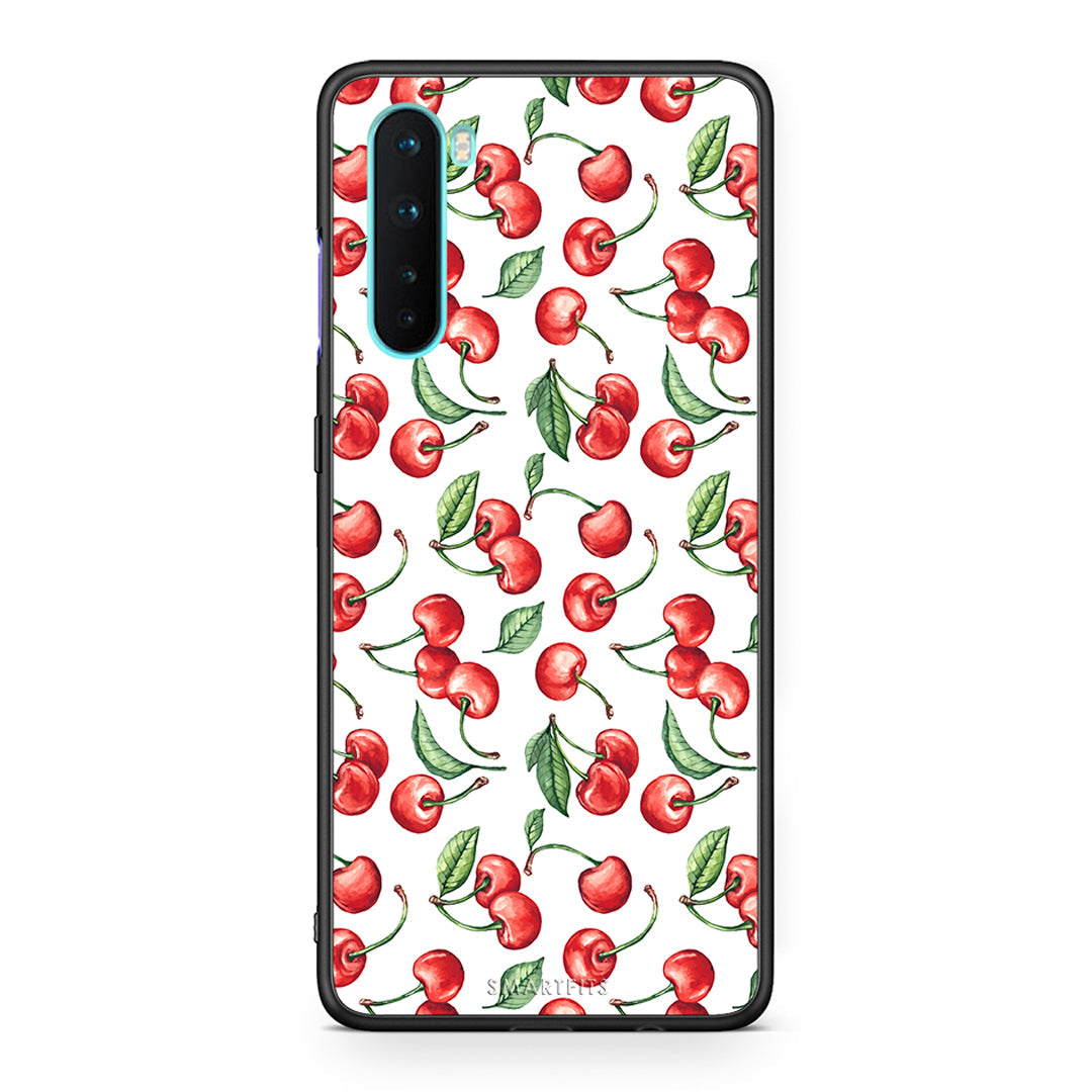 OnePlus Nord 5G Cherry Summer θήκη από τη Smartfits με σχέδιο στο πίσω μέρος και μαύρο περίβλημα | Smartphone case with colorful back and black bezels by Smartfits