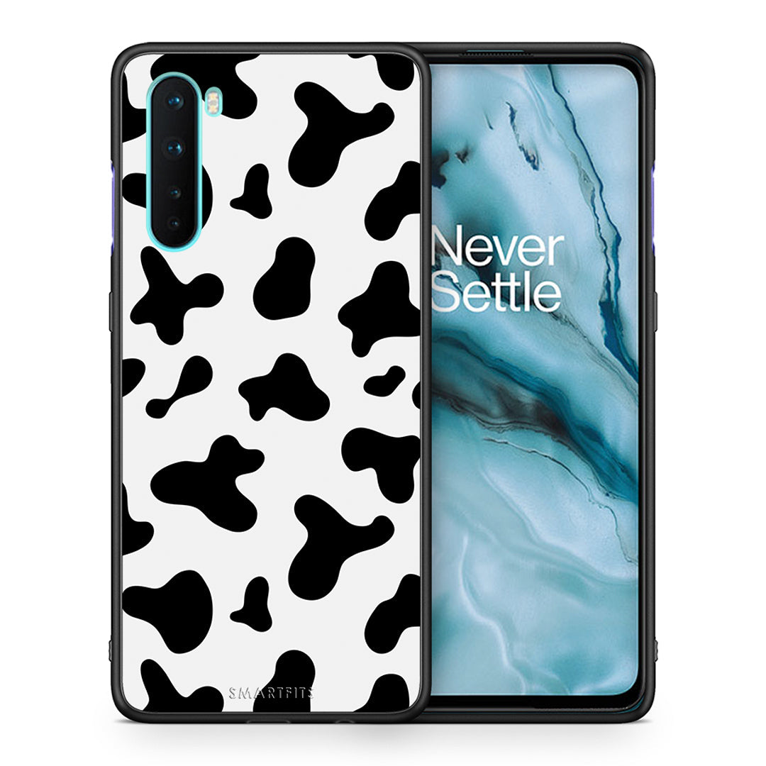 Θήκη OnePlus Nord 5G Cow Print από τη Smartfits με σχέδιο στο πίσω μέρος και μαύρο περίβλημα | OnePlus Nord 5G Cow Print case with colorful back and black bezels