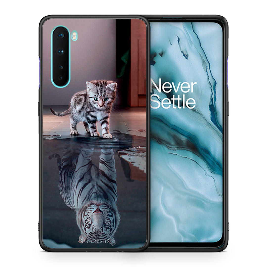 Θήκη OnePlus Nord 5G Tiger Cute από τη Smartfits με σχέδιο στο πίσω μέρος και μαύρο περίβλημα | OnePlus Nord 5G Tiger Cute case with colorful back and black bezels
