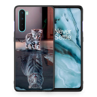 Thumbnail for Θήκη OnePlus Nord 5G Tiger Cute από τη Smartfits με σχέδιο στο πίσω μέρος και μαύρο περίβλημα | OnePlus Nord 5G Tiger Cute case with colorful back and black bezels