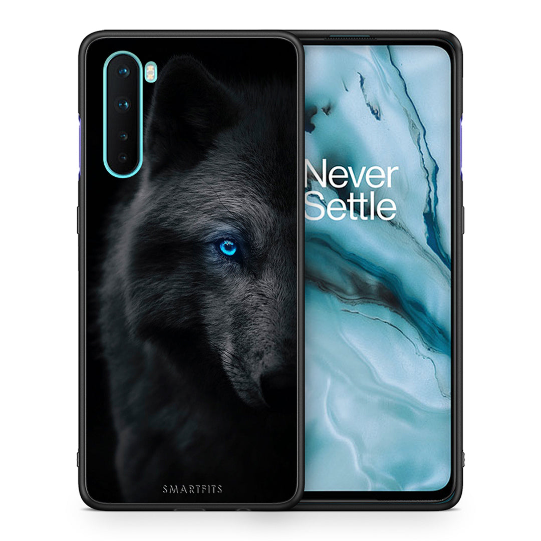 Θήκη OnePlus Nord 5G Dark Wolf από τη Smartfits με σχέδιο στο πίσω μέρος και μαύρο περίβλημα | OnePlus Nord 5G Dark Wolf case with colorful back and black bezels