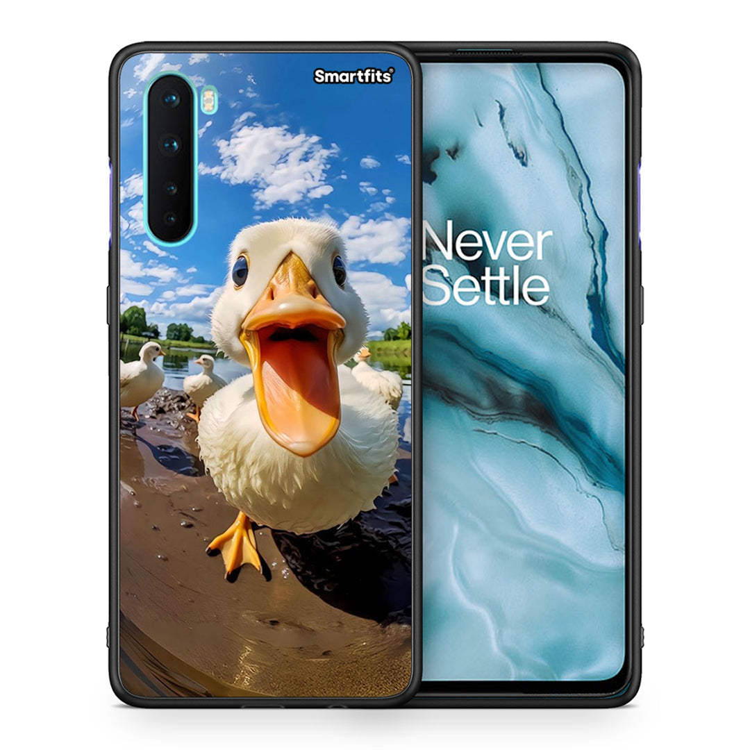 Θήκη OnePlus Nord 5G Duck Face από τη Smartfits με σχέδιο στο πίσω μέρος και μαύρο περίβλημα | OnePlus Nord 5G Duck Face case with colorful back and black bezels