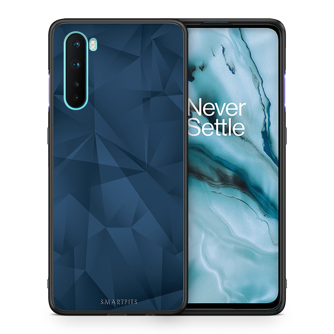 Θήκη OnePlus Nord 5G Blue Abstract Geometric από τη Smartfits με σχέδιο στο πίσω μέρος και μαύρο περίβλημα | OnePlus Nord 5G Blue Abstract Geometric case with colorful back and black bezels