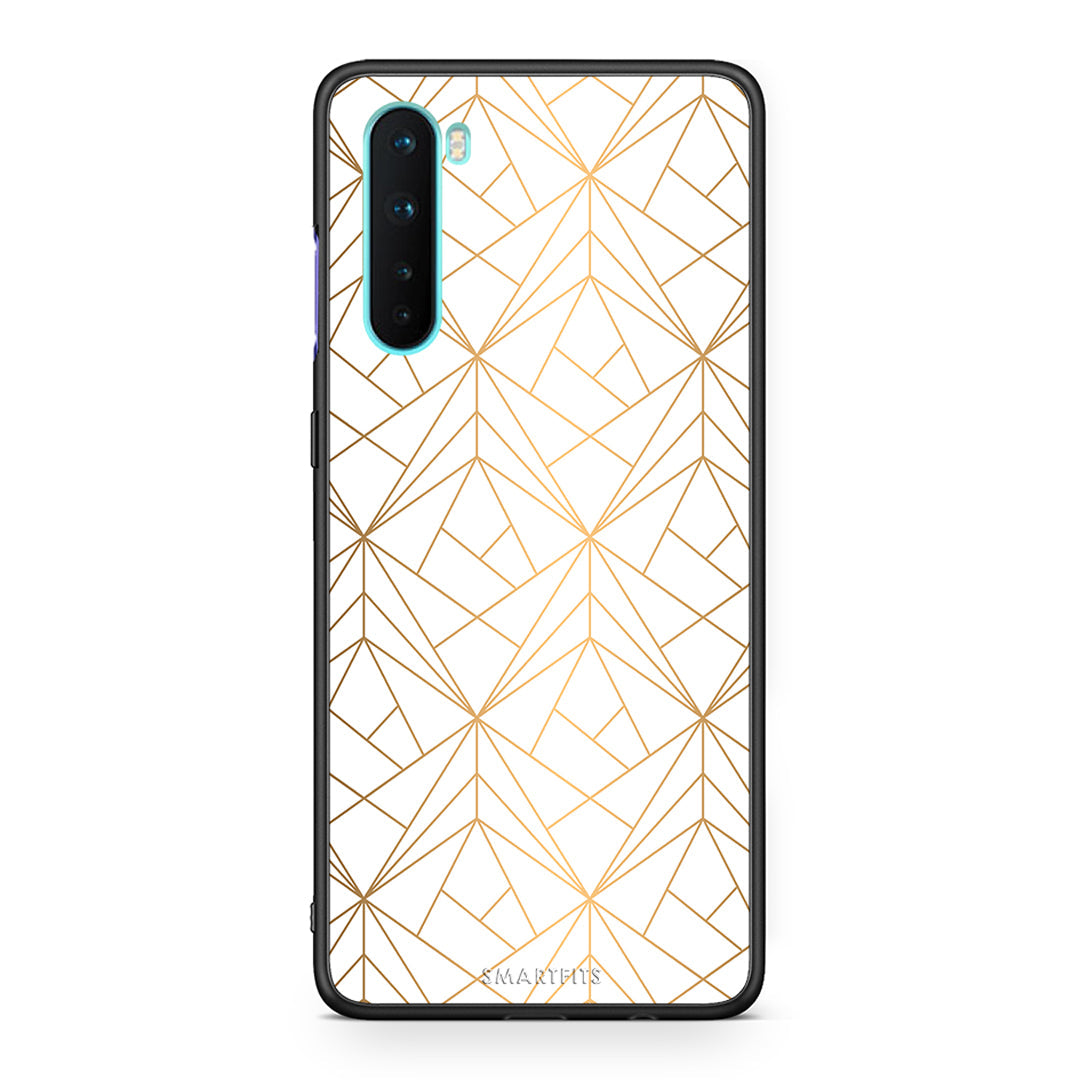 111 - OnePlus Nord 5G Luxury White Geometric case, cover, bumper