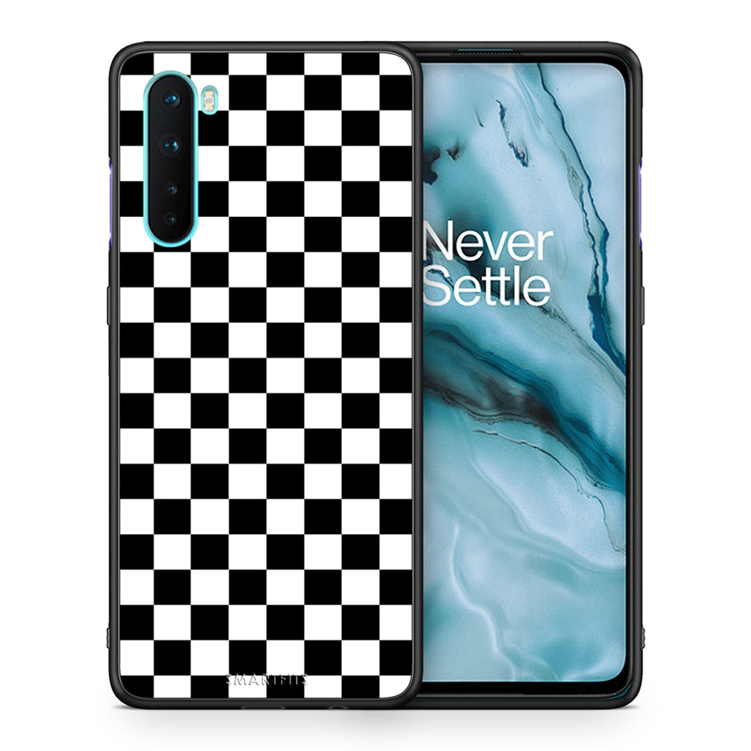 Θήκη OnePlus Nord 5G Squares Geometric από τη Smartfits με σχέδιο στο πίσω μέρος και μαύρο περίβλημα | OnePlus Nord 5G Squares Geometric case with colorful back and black bezels