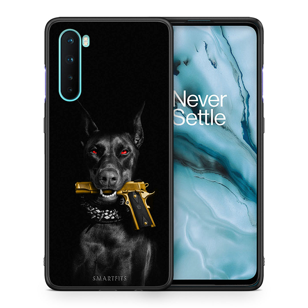 Θήκη Αγίου Βαλεντίνου OnePlus Nord 5G Golden Gun από τη Smartfits με σχέδιο στο πίσω μέρος και μαύρο περίβλημα | OnePlus Nord 5G Golden Gun case with colorful back and black bezels