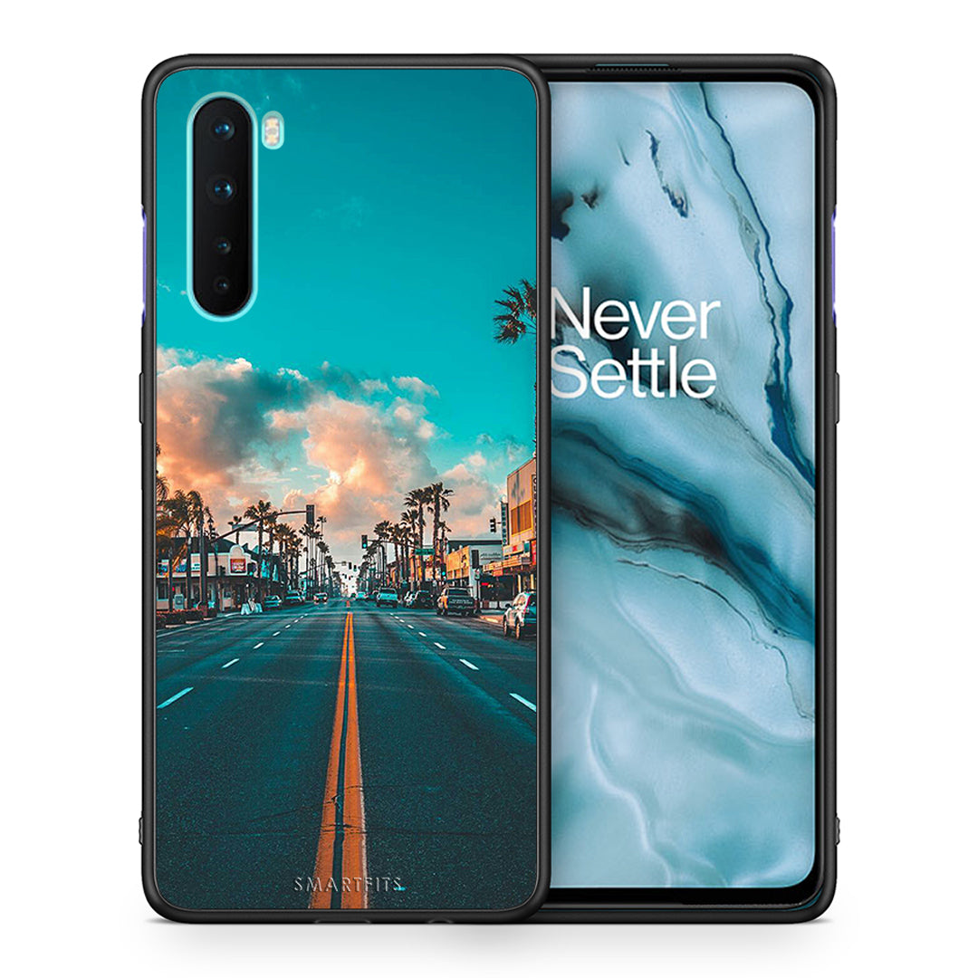 Θήκη OnePlus Nord 5G City Landscape από τη Smartfits με σχέδιο στο πίσω μέρος και μαύρο περίβλημα | OnePlus Nord 5G City Landscape case with colorful back and black bezels