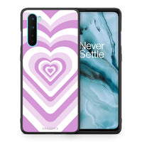 Thumbnail for Θήκη OnePlus Nord 5G Lilac Hearts από τη Smartfits με σχέδιο στο πίσω μέρος και μαύρο περίβλημα | OnePlus Nord 5G Lilac Hearts case with colorful back and black bezels