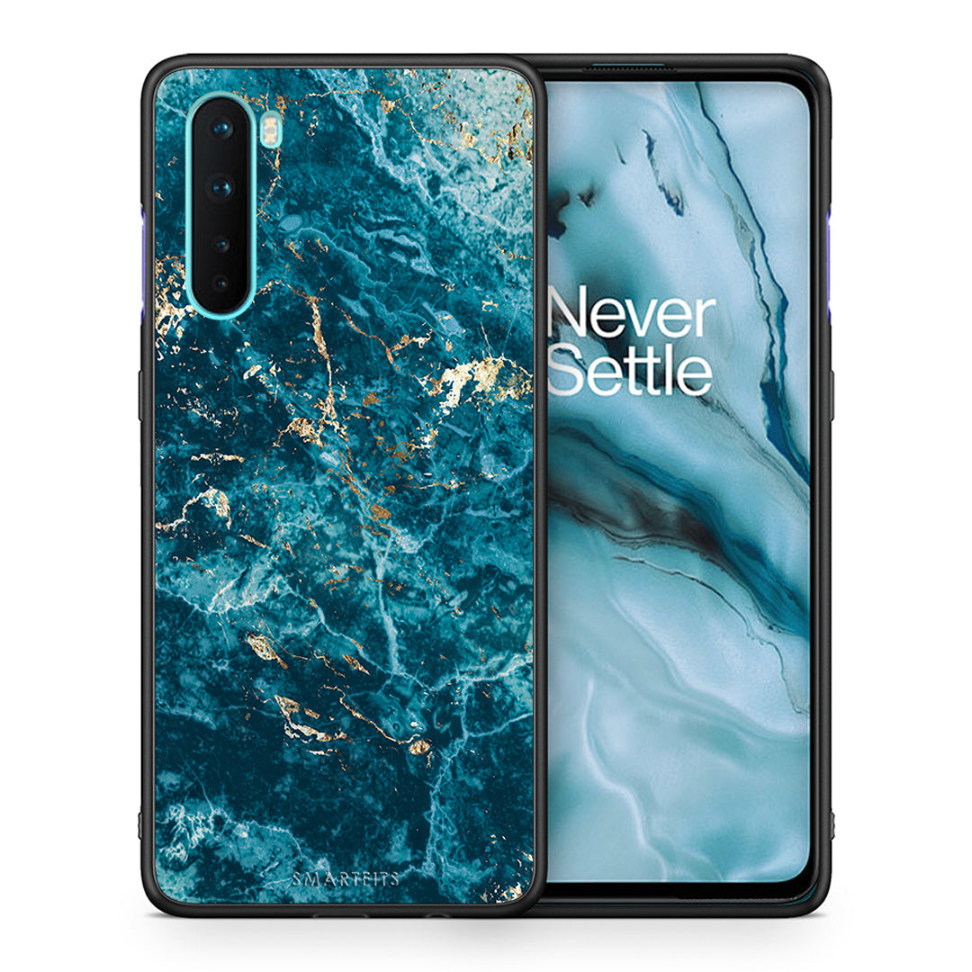 Θήκη OnePlus Nord 5G Marble Blue από τη Smartfits με σχέδιο στο πίσω μέρος και μαύρο περίβλημα | OnePlus Nord 5G Marble Blue case with colorful back and black bezels