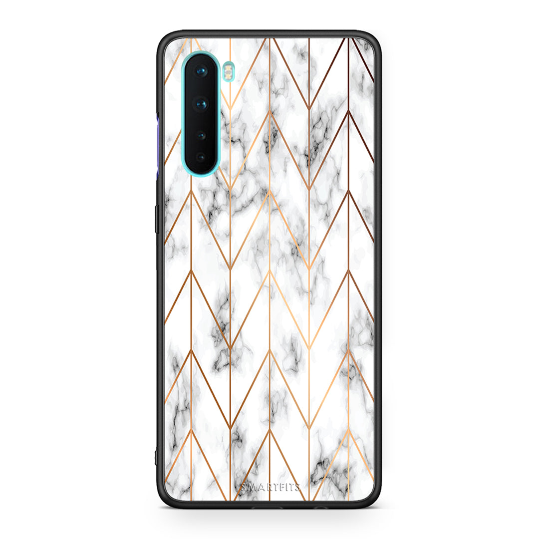 44 - OnePlus Nord 5G Gold Geometric Marble case, cover, bumper