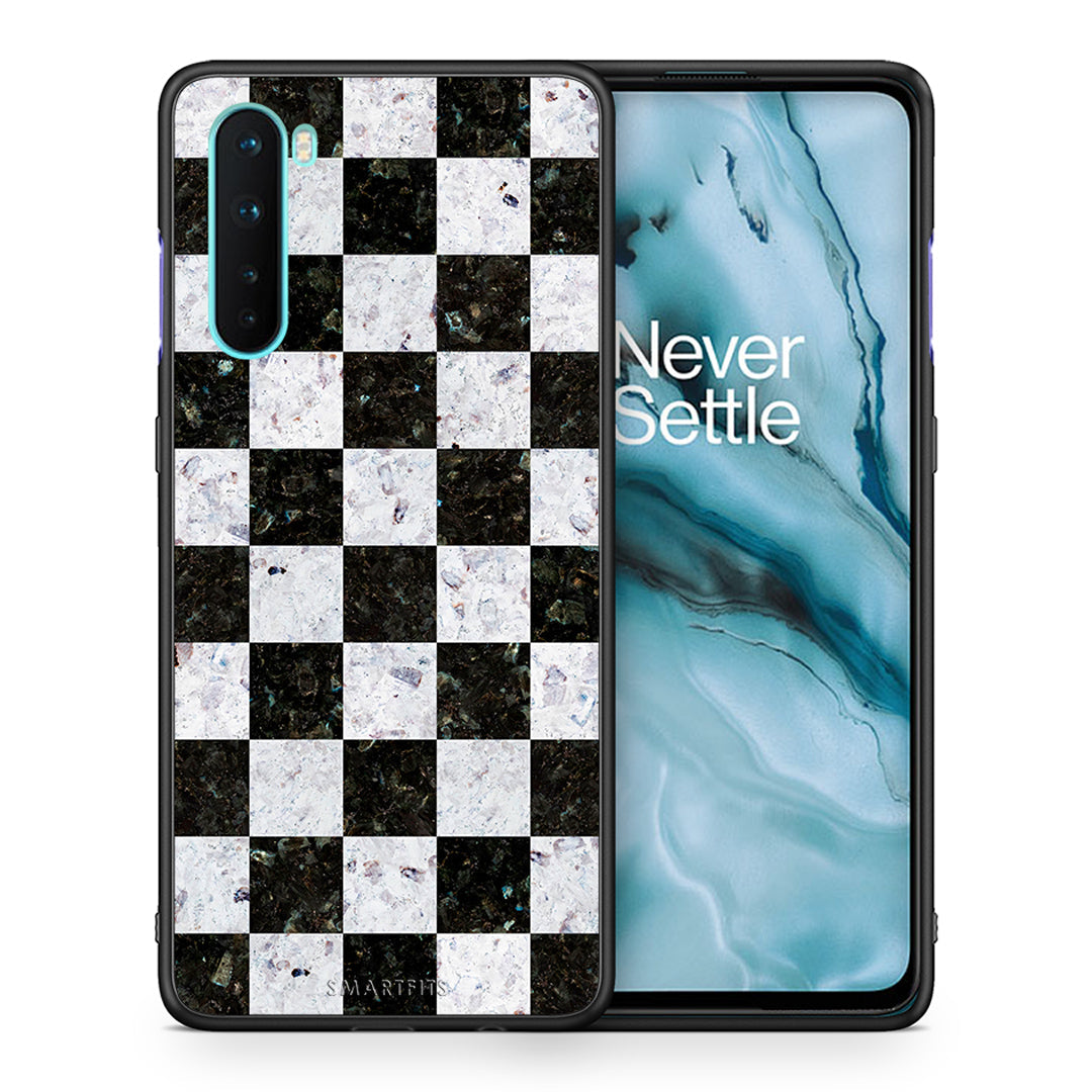 Θήκη OnePlus Nord 5G Square Geometric Marble από τη Smartfits με σχέδιο στο πίσω μέρος και μαύρο περίβλημα | OnePlus Nord 5G Square Geometric Marble case with colorful back and black bezels