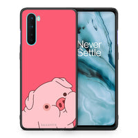 Thumbnail for Θήκη Αγίου Βαλεντίνου OnePlus Nord 5G Pig Love 1 από τη Smartfits με σχέδιο στο πίσω μέρος και μαύρο περίβλημα | OnePlus Nord 5G Pig Love 1 case with colorful back and black bezels