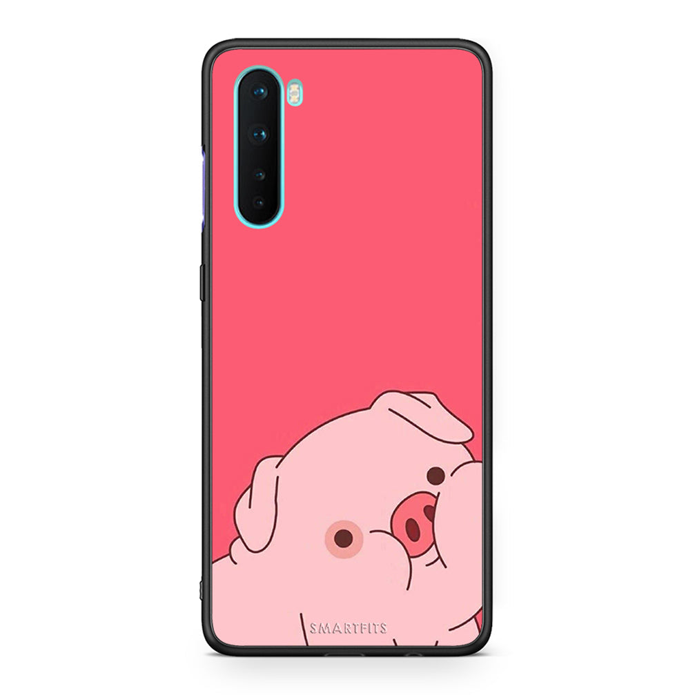 OnePlus Nord 5G Pig Love 1 Θήκη Αγίου Βαλεντίνου από τη Smartfits με σχέδιο στο πίσω μέρος και μαύρο περίβλημα | Smartphone case with colorful back and black bezels by Smartfits