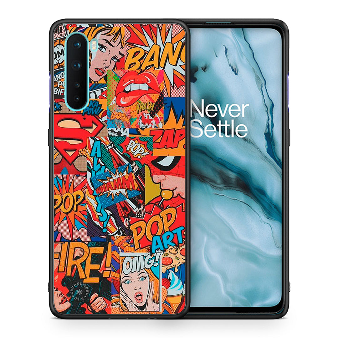 Θήκη OnePlus Nord 5G PopArt OMG από τη Smartfits με σχέδιο στο πίσω μέρος και μαύρο περίβλημα | OnePlus Nord 5G PopArt OMG case with colorful back and black bezels