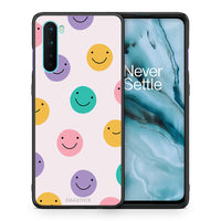 Thumbnail for Θήκη OnePlus Nord 5G Smiley Faces από τη Smartfits με σχέδιο στο πίσω μέρος και μαύρο περίβλημα | OnePlus Nord 5G Smiley Faces case with colorful back and black bezels
