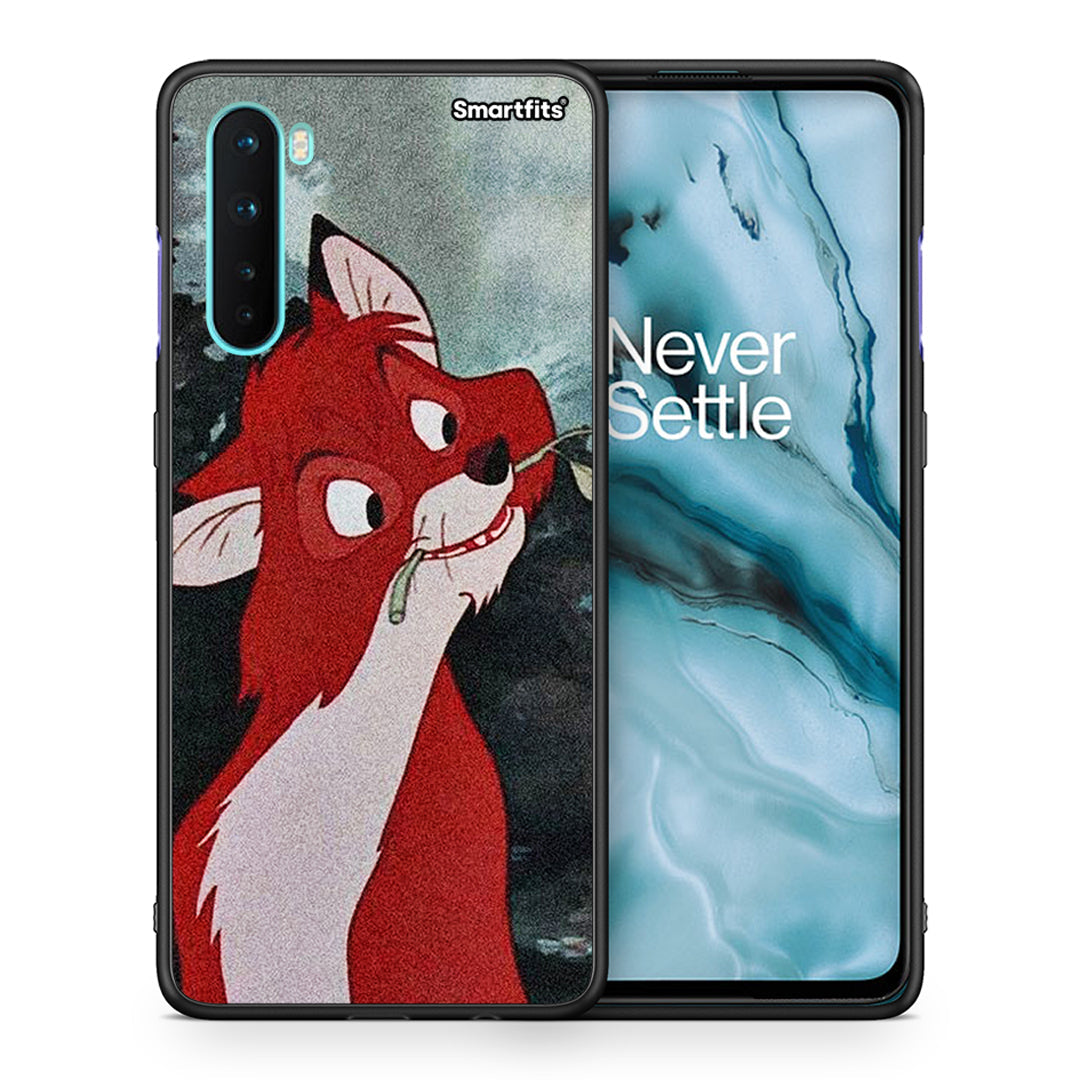 Θήκη OnePlus Nord 5G Tod And Vixey Love 1 από τη Smartfits με σχέδιο στο πίσω μέρος και μαύρο περίβλημα | OnePlus Nord 5G Tod And Vixey Love 1 case with colorful back and black bezels