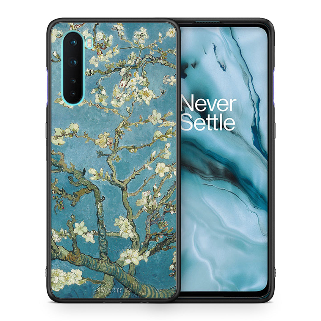 Θήκη OnePlus Nord 5G White Blossoms από τη Smartfits με σχέδιο στο πίσω μέρος και μαύρο περίβλημα | OnePlus Nord 5G White Blossoms case with colorful back and black bezels