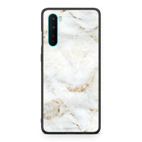 Thumbnail for OnePlus Nord 5G White Gold Marble θήκη από τη Smartfits με σχέδιο στο πίσω μέρος και μαύρο περίβλημα | Smartphone case with colorful back and black bezels by Smartfits