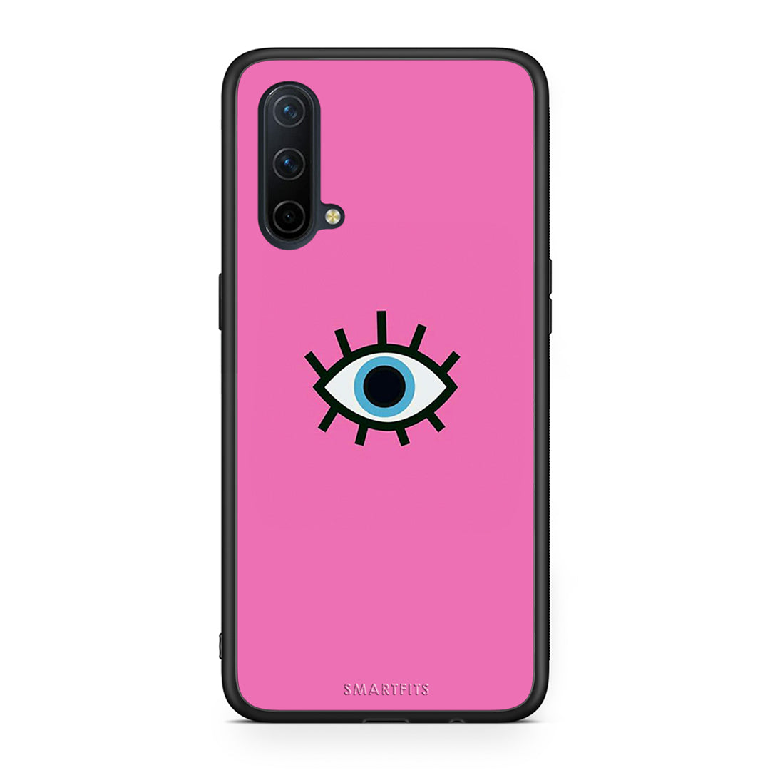 OnePlus Nord CE 5G Blue Eye Pink θήκη από τη Smartfits με σχέδιο στο πίσω μέρος και μαύρο περίβλημα | Smartphone case with colorful back and black bezels by Smartfits