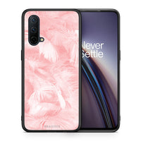 Thumbnail for Θήκη OnePlus Nord CE 5G Pink Feather Boho από τη Smartfits με σχέδιο στο πίσω μέρος και μαύρο περίβλημα | OnePlus Nord CE 5G Pink Feather Boho case with colorful back and black bezels