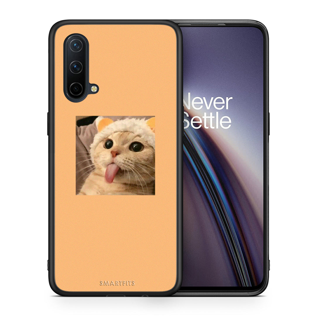 Θήκη OnePlus Nord CE 5G Cat Tongue από τη Smartfits με σχέδιο στο πίσω μέρος και μαύρο περίβλημα | OnePlus Nord CE 5G Cat Tongue case with colorful back and black bezels