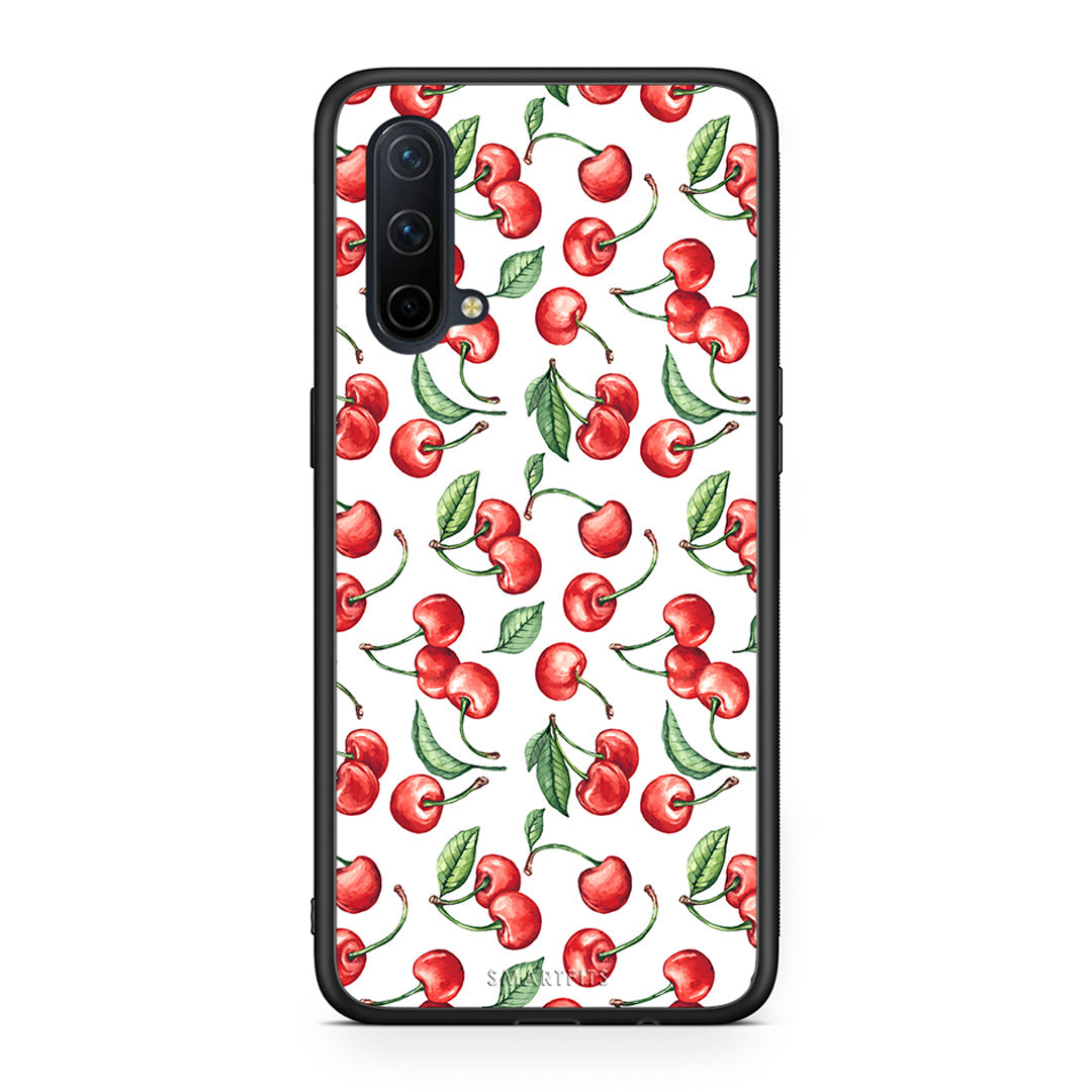 OnePlus Nord CE 5G Cherry Summer θήκη από τη Smartfits με σχέδιο στο πίσω μέρος και μαύρο περίβλημα | Smartphone case with colorful back and black bezels by Smartfits