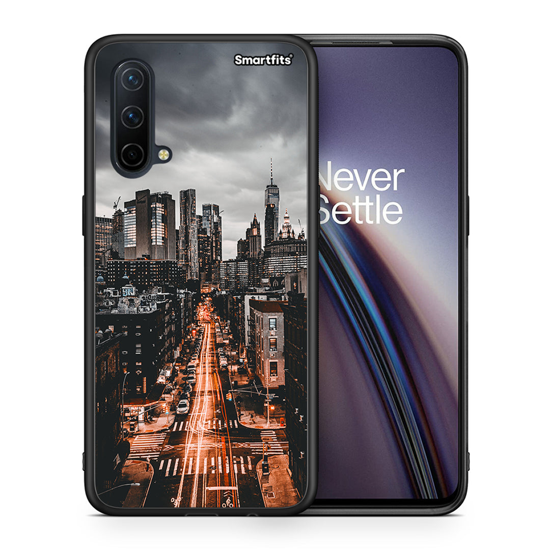 Θήκη OnePlus Nord CE 5G City Lights από τη Smartfits με σχέδιο στο πίσω μέρος και μαύρο περίβλημα | OnePlus Nord CE 5G City Lights case with colorful back and black bezels