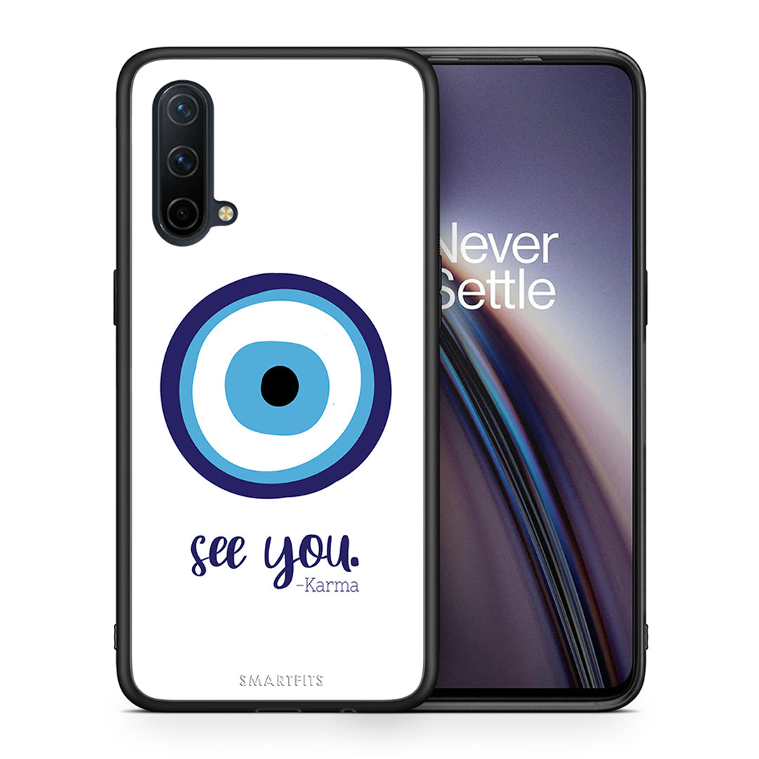 Θήκη OnePlus Nord CE 5G Karma Says από τη Smartfits με σχέδιο στο πίσω μέρος και μαύρο περίβλημα | OnePlus Nord CE 5G Karma Says case with colorful back and black bezels