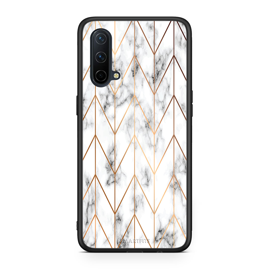 44 - OnePlus Nord CE 5G Gold Geometric Marble case, cover, bumper