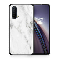 Thumbnail for Θήκη OnePlus Nord CE 5G White Marble από τη Smartfits με σχέδιο στο πίσω μέρος και μαύρο περίβλημα | OnePlus Nord CE 5G White Marble case with colorful back and black bezels