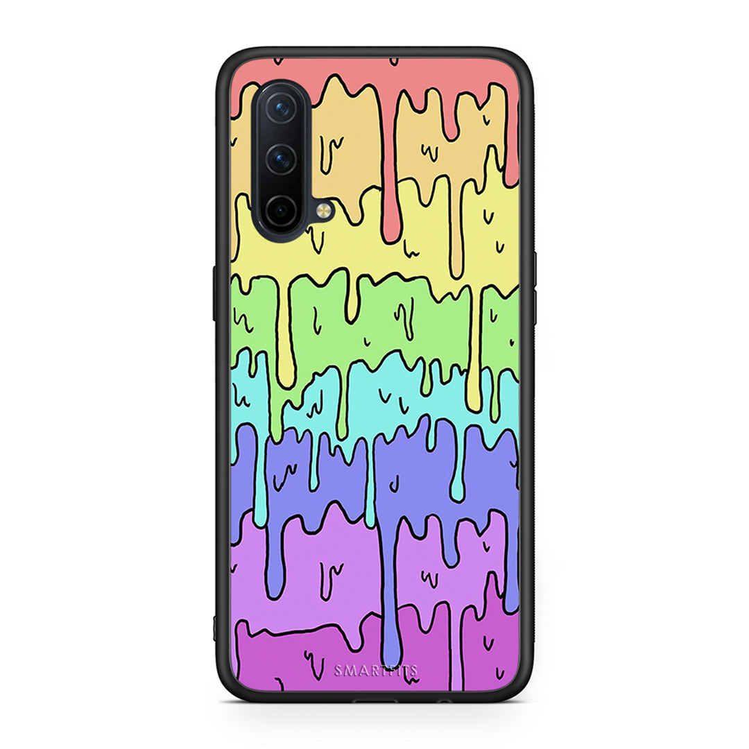 OnePlus Nord CE 5G Melting Rainbow θήκη από τη Smartfits με σχέδιο στο πίσω μέρος και μαύρο περίβλημα | Smartphone case with colorful back and black bezels by Smartfits