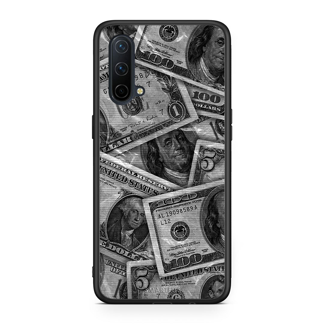 OnePlus Nord CE 5G Money Dollars θήκη από τη Smartfits με σχέδιο στο πίσω μέρος και μαύρο περίβλημα | Smartphone case with colorful back and black bezels by Smartfits