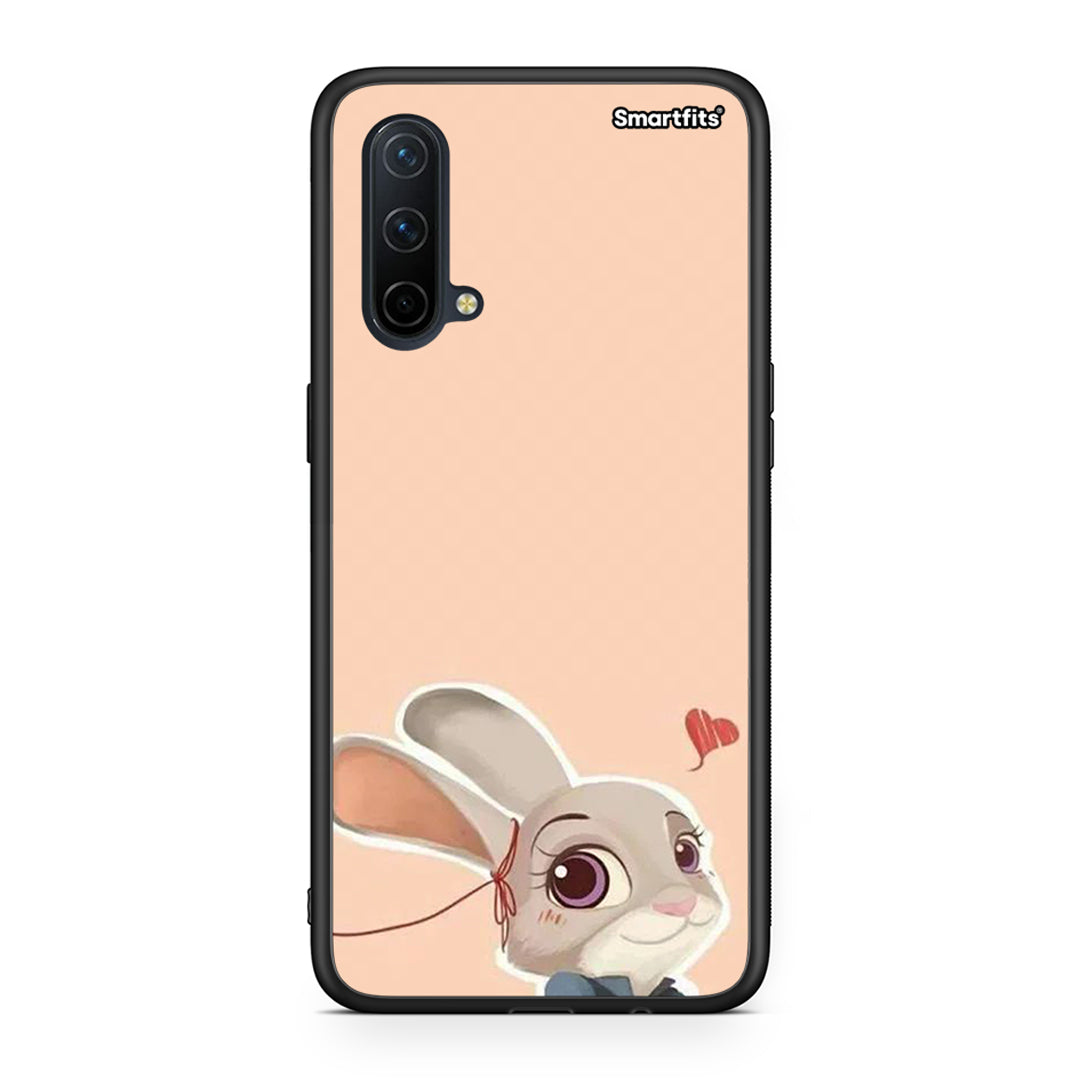 OnePlus Nord CE 5G Nick Wilde And Judy Hopps Love 2 θήκη από τη Smartfits με σχέδιο στο πίσω μέρος και μαύρο περίβλημα | Smartphone case with colorful back and black bezels by Smartfits