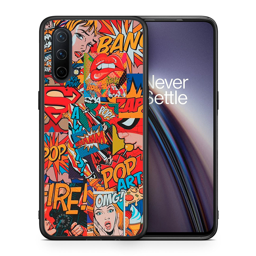 Θήκη OnePlus Nord CE 5G PopArt OMG από τη Smartfits με σχέδιο στο πίσω μέρος και μαύρο περίβλημα | OnePlus Nord CE 5G PopArt OMG case with colorful back and black bezels