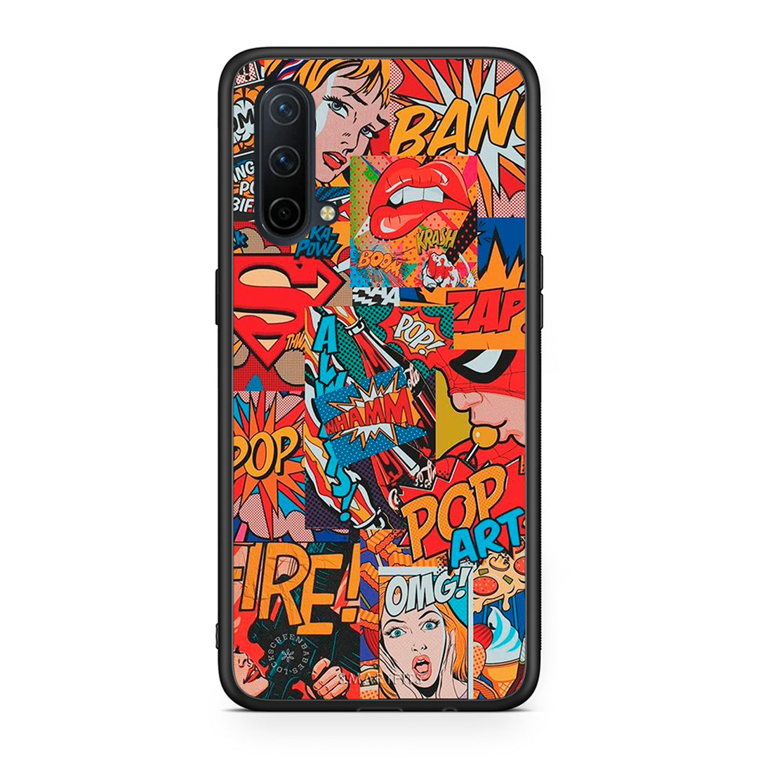 OnePlus Nord CE 5G PopArt OMG θήκη από τη Smartfits με σχέδιο στο πίσω μέρος και μαύρο περίβλημα | Smartphone case with colorful back and black bezels by Smartfits