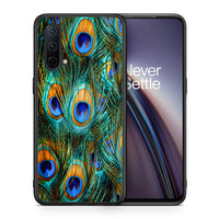 Thumbnail for Θήκη OnePlus Nord CE 5G Real Peacock Feathers από τη Smartfits με σχέδιο στο πίσω μέρος και μαύρο περίβλημα | OnePlus Nord CE 5G Real Peacock Feathers case with colorful back and black bezels