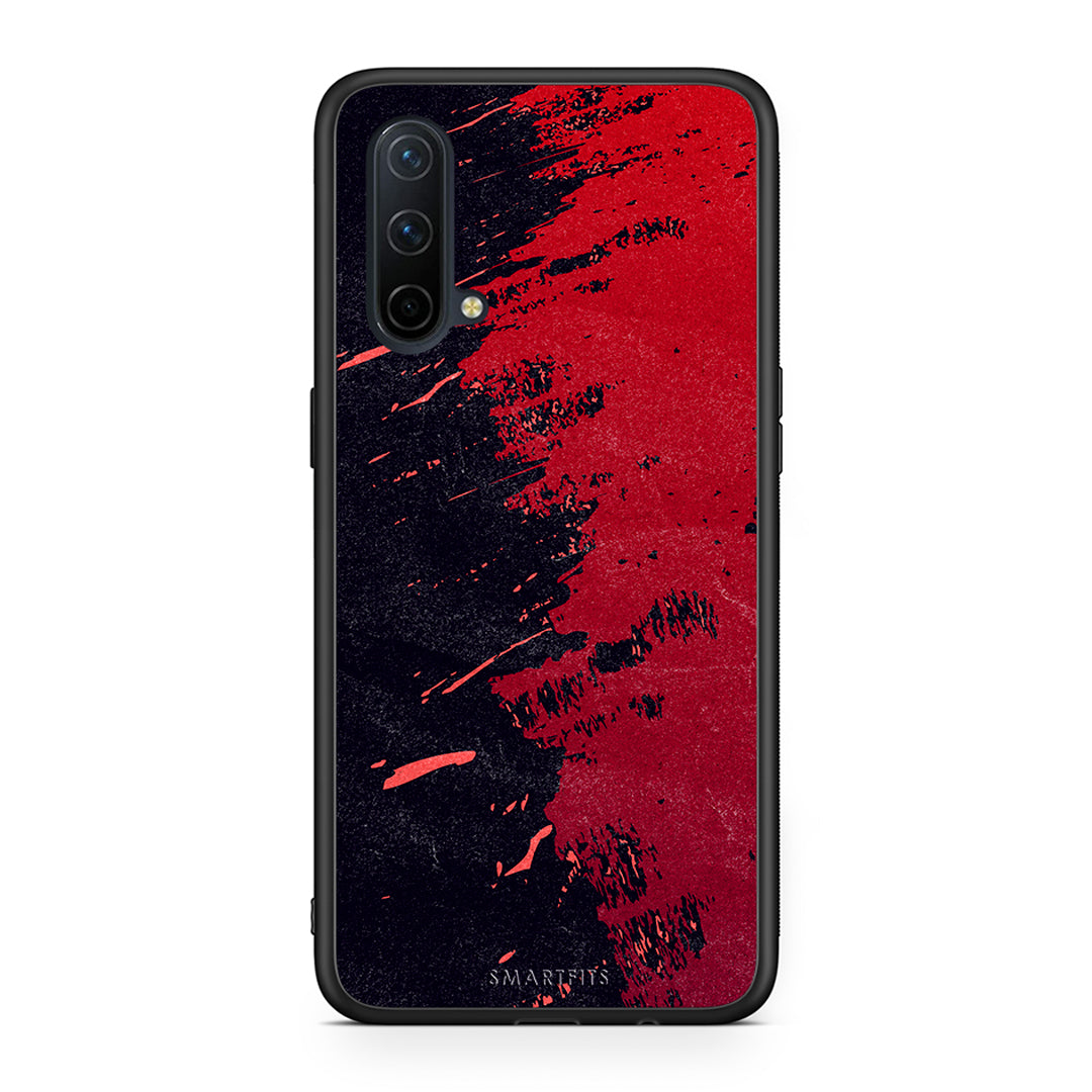 OnePlus Nord CE 5G Red Paint Θήκη Αγίου Βαλεντίνου από τη Smartfits με σχέδιο στο πίσω μέρος και μαύρο περίβλημα | Smartphone case with colorful back and black bezels by Smartfits