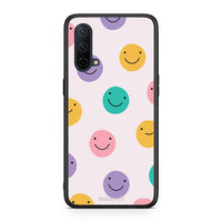 Thumbnail for OnePlus Nord CE 5G Smiley Faces θήκη από τη Smartfits με σχέδιο στο πίσω μέρος και μαύρο περίβλημα | Smartphone case with colorful back and black bezels by Smartfits