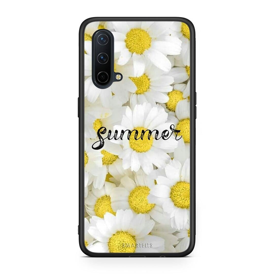 OnePlus Nord CE 5G Summer Daisies Θήκη από τη Smartfits με σχέδιο στο πίσω μέρος και μαύρο περίβλημα | Smartphone case with colorful back and black bezels by Smartfits