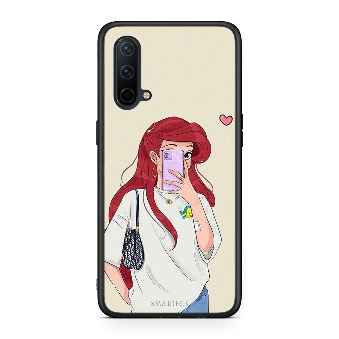 OnePlus Nord CE 5G Walking Mermaid Θήκη από τη Smartfits με σχέδιο στο πίσω μέρος και μαύρο περίβλημα | Smartphone case with colorful back and black bezels by Smartfits