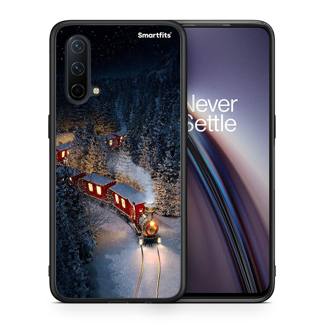 Θήκη OnePlus Nord CE 5G Xmas Train από τη Smartfits με σχέδιο στο πίσω μέρος και μαύρο περίβλημα | OnePlus Nord CE 5G Xmas Train case with colorful back and black bezels