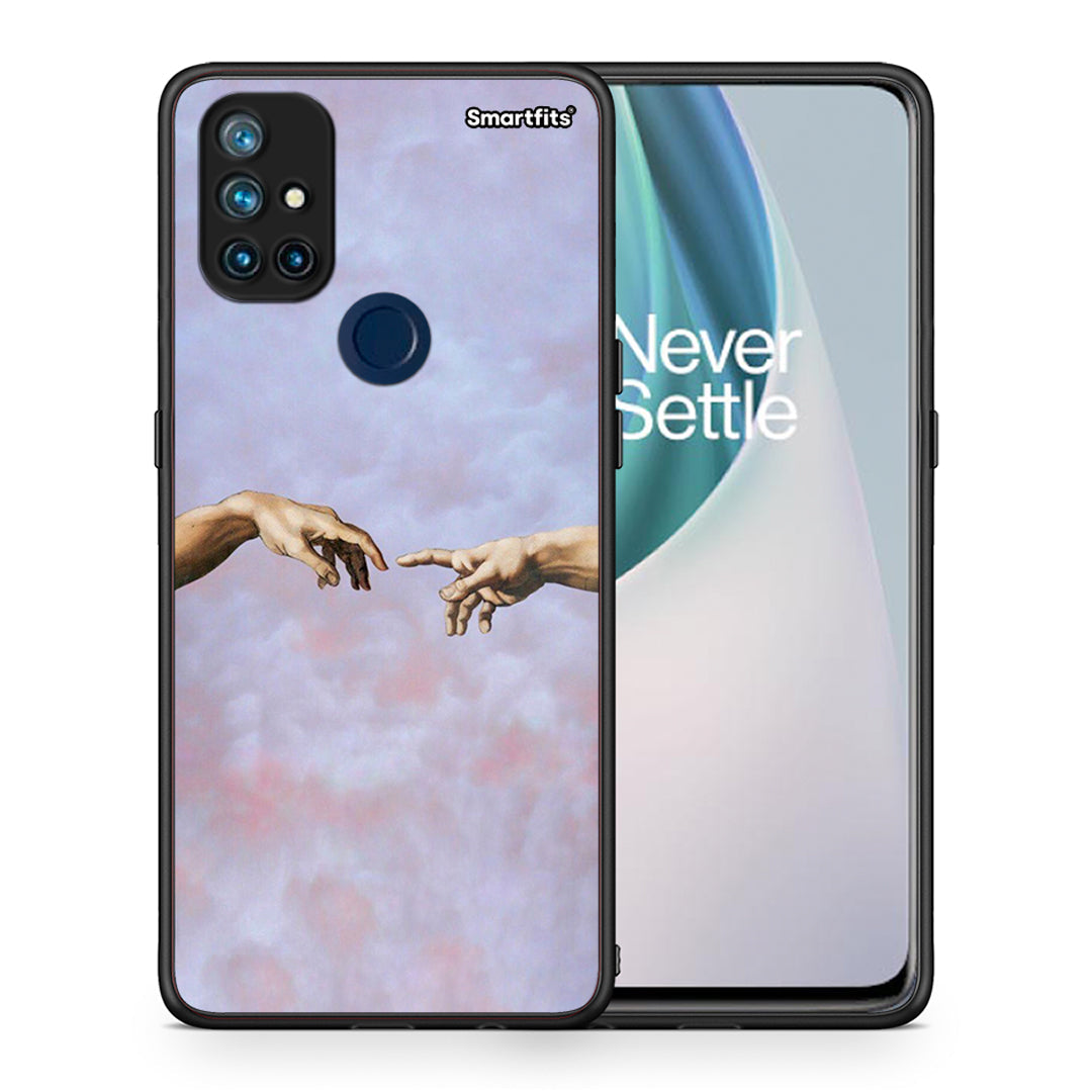 Θήκη OnePlus Nord N10 5G Adam Hand από τη Smartfits με σχέδιο στο πίσω μέρος και μαύρο περίβλημα | OnePlus Nord N10 5G Adam Hand case with colorful back and black bezels