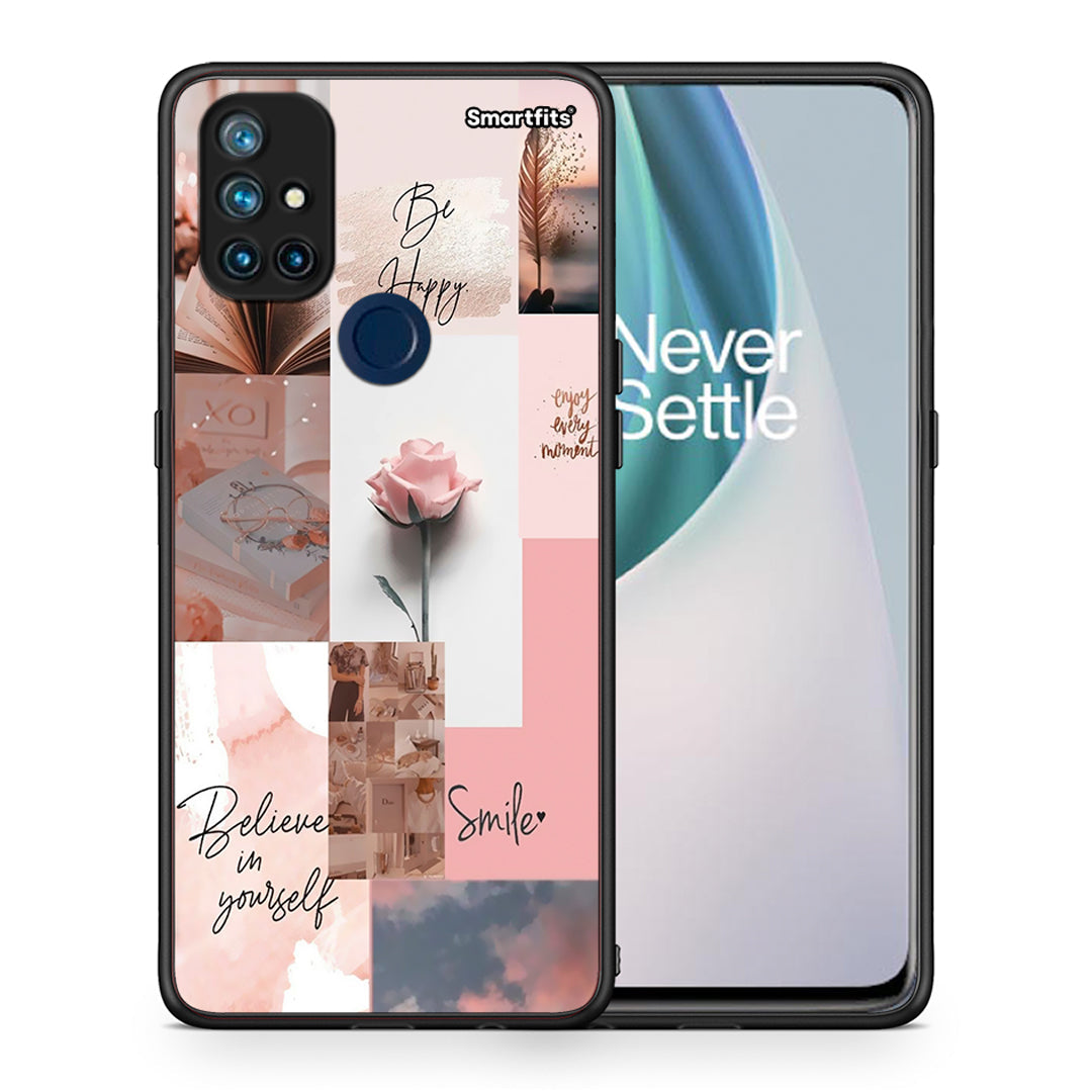 Θήκη OnePlus Nord N10 5G Aesthetic Collage από τη Smartfits με σχέδιο στο πίσω μέρος και μαύρο περίβλημα | OnePlus Nord N10 5G Aesthetic Collage case with colorful back and black bezels